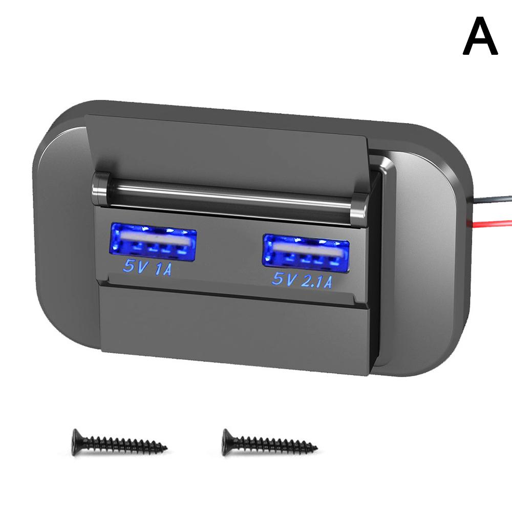 

12 В/24 В автомобильное зарядное устройство для автобуса, адаптер USB-питания, панель питания, быстрая зарядка, PD Type C, два порта USB для быстрой зарядки морского автофургона синий