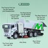 ABBC1 1:24 Scale Sanitation Garbage Truck Model Toys Alloy Diecast Cleaning Vehicles Sound Light Doors Opened Pull Back for Kids Gifts