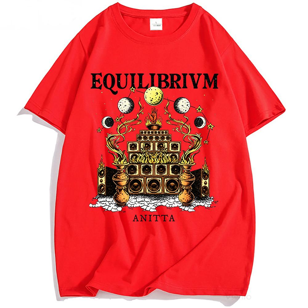 

EQUILIBRIVM MOON T-SHIRT Anitta Singer Design Graphic Tshirt Unisex Streetwear Short Sleeve 100%Cotton Men/Women Anime T-shirt Band T-shirt Summer top XS красный