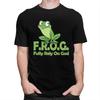 Custom Frog Fully Rely On God Tshirts for Men Short Sleeves T Shirt Cool Tshirt Slim Fit 100 Cotton Tee Gift