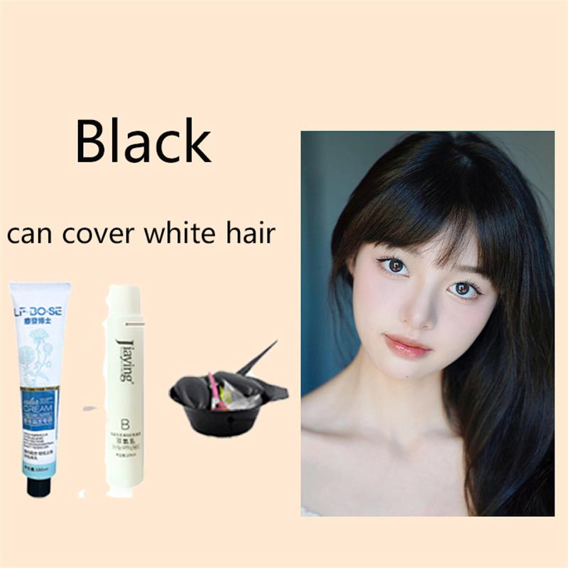 Modisches neues Haarfärbemittel mit Pflanzenextrakten für Männer, Frauen, Studenten, Haarfärbemittel in Schwarz, Blau und Braun, Haarfärbemittel-Set, Haarfärbemittel kann weißes Haar für ältere Menschen abdecken