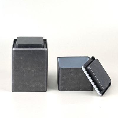 Retro Square Tin Can With Lid Metal Storage Box Airtight Tea Canister Metal Cans Food Storage For Tea Candy Small Item Packaging