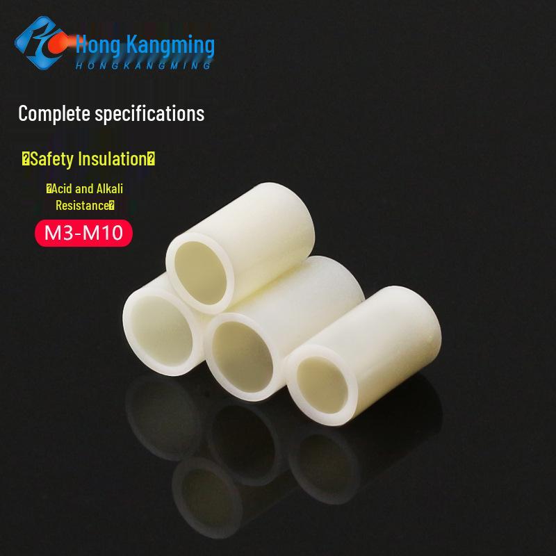 ABS Insulating Hollow Washer Spacer - White, Flat, Sleeve Style, Sizes: M3 to M10