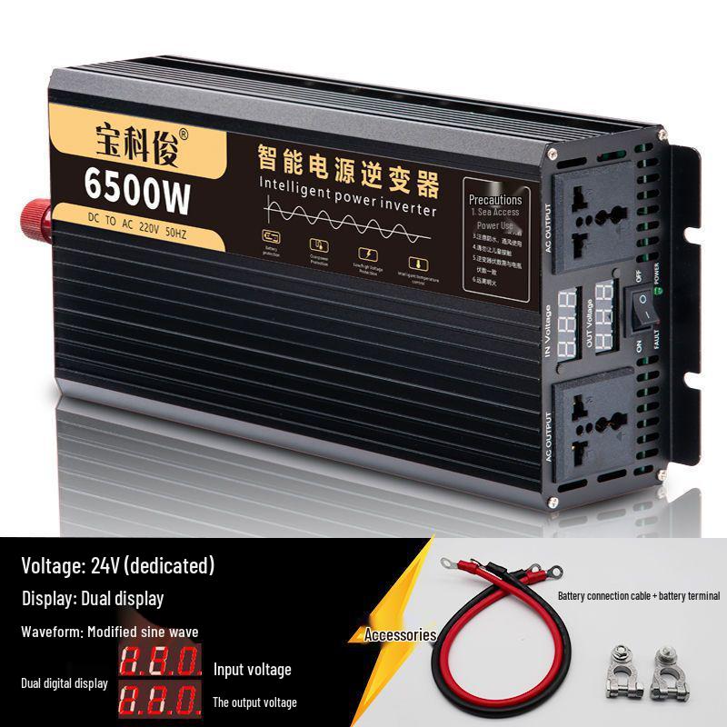 Sine Wave Car Inverter: 12V/24V to 220V High-Power Converter for Truck Batteries