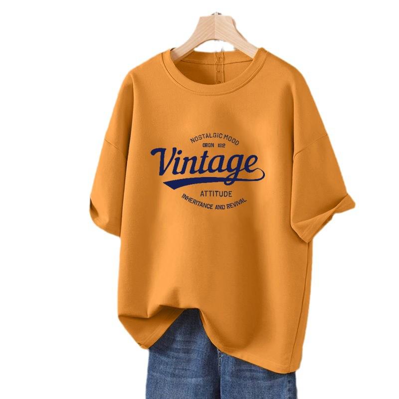 2025 Women's Retro Cotton Slim-Fit Short-Sleeve T-Shirt