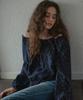 OURNOSTALGIA Meadow Flower Blouse_Navy(Ob6Bl14)