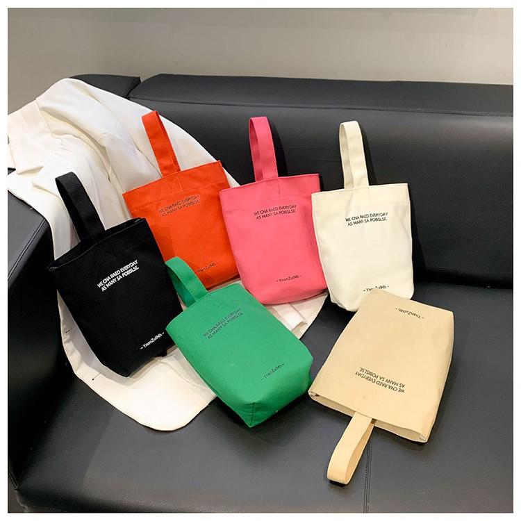 Cross-Border Ins-Style Canvas Water Bottle Tote & Mini Handbag for Women