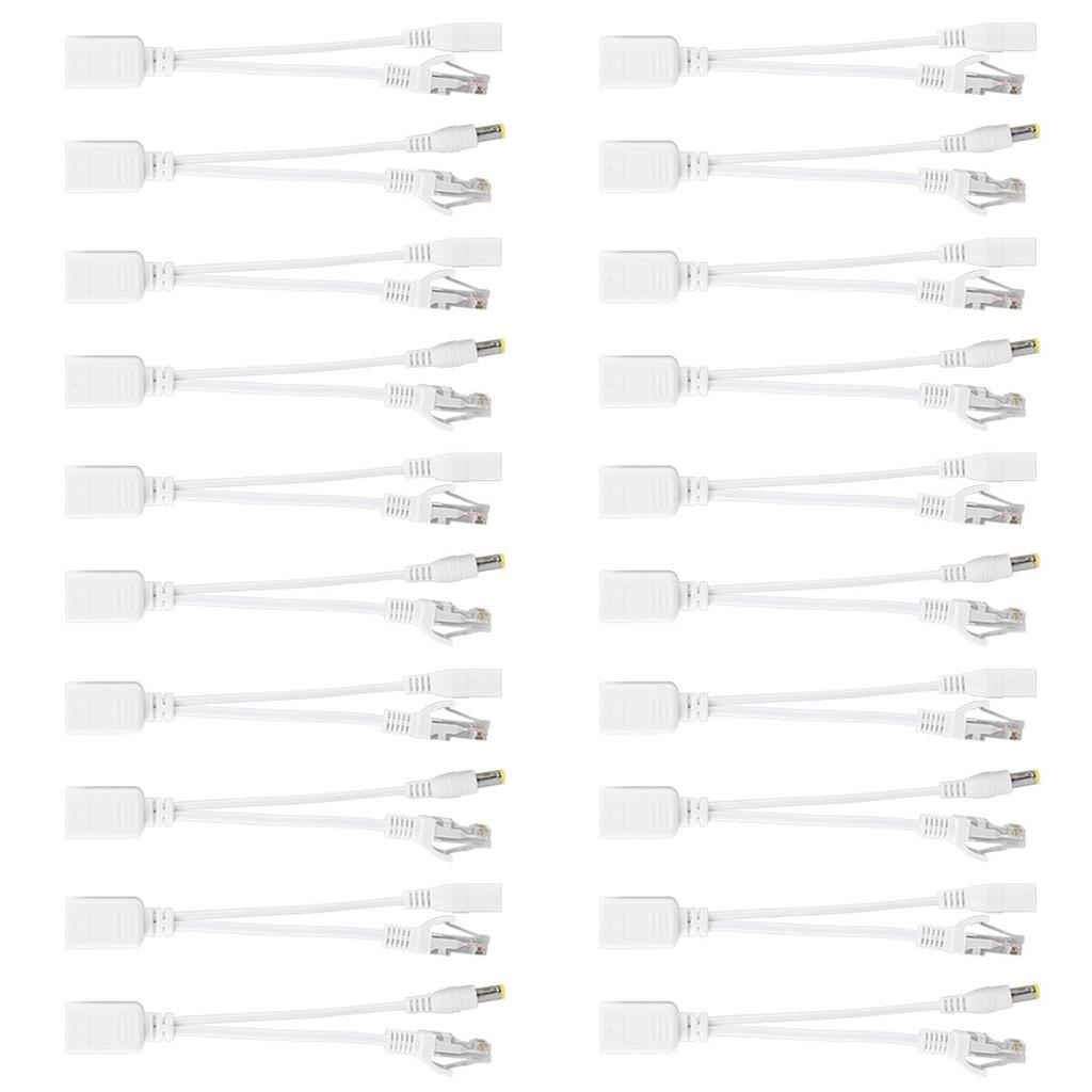 10 Pair IP Camera POE RJ45 Cable Power Over Ethernet Adapter Injector Splitter DC 12 V