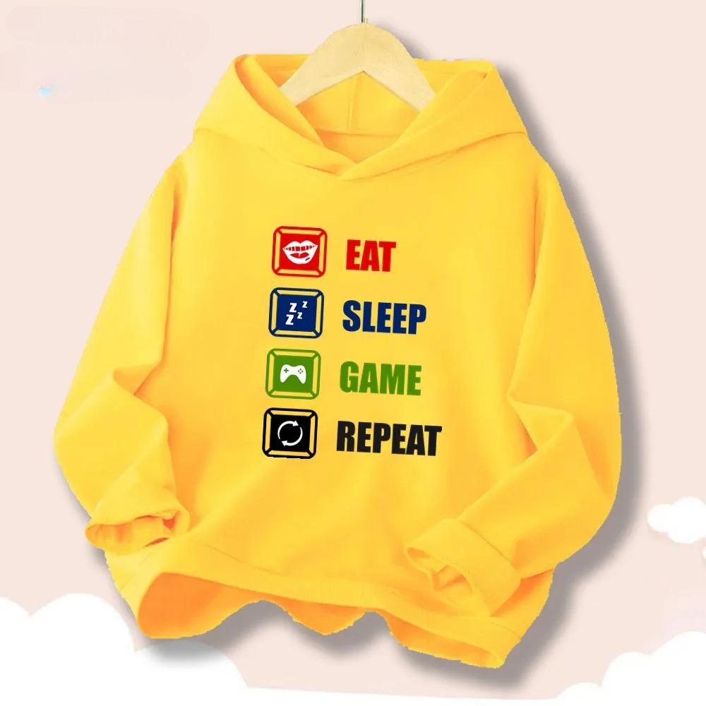 

Game Pad Printed Pattern Children s Spring and Autumn Hooded Sweatshirt Outdoor Casual Fashion Warm Sweatshirt 100