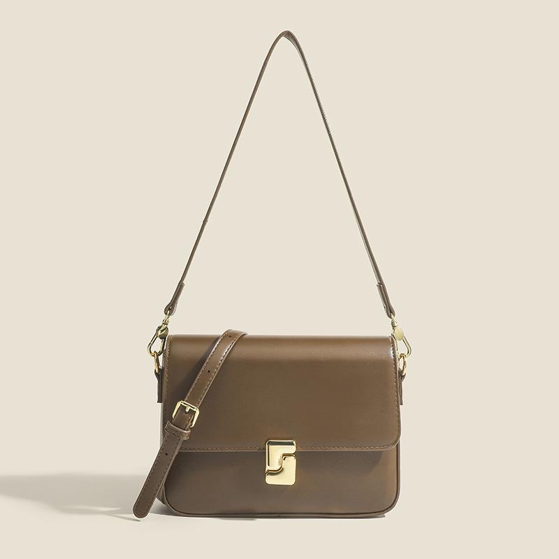 

Женская сумка Модная сумка под мышкой Оригинальный дизайн Маленькая квадратная сумка Женская сумка через плечо Высококачественная сумка на плечо коричневый