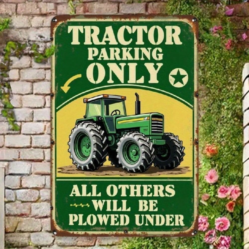 

Vintage Tractor Metal Sign Wall Decor Farmhouse Rustic Tin Plaque Retro Parking