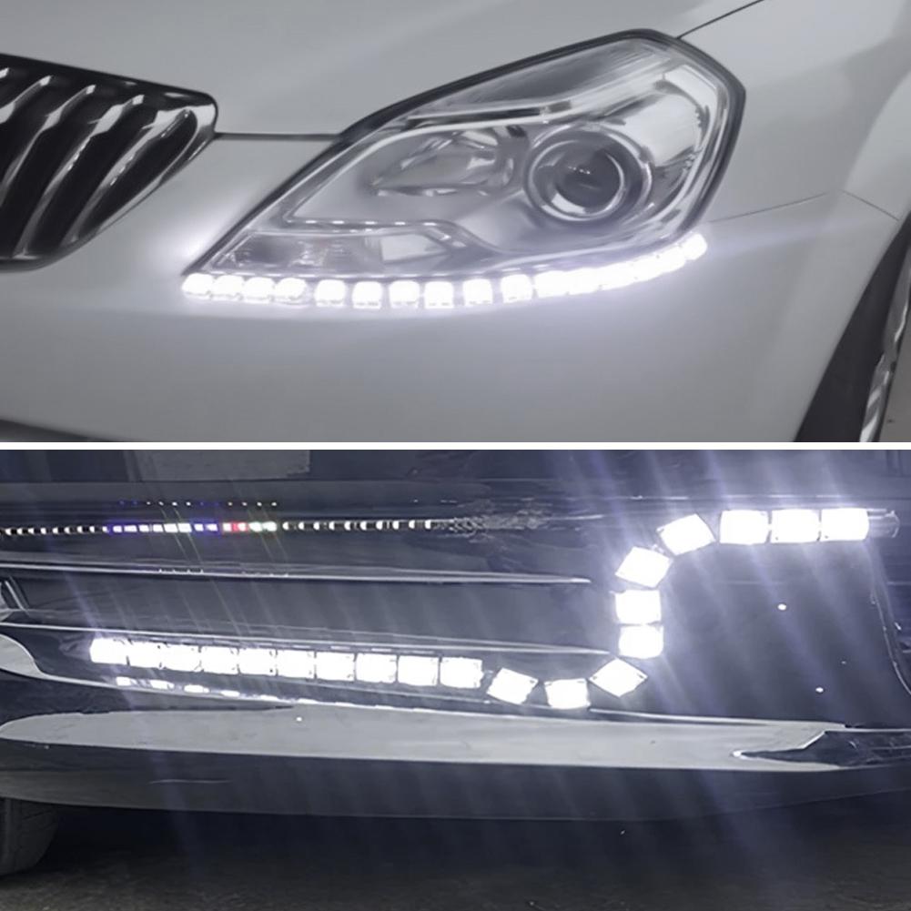 Car Led DRL Daytime Running Light 6/8/9/10/12/16/20LED White Waterproof Driving Fog Bulb Car Styling Lights Auto Truck Lighting