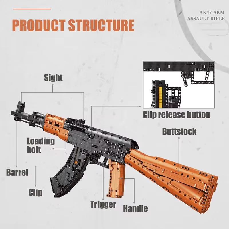 AWM & AK47 Scharfschützengewehr Bausteine Set - Detailliertes Replika Modellbausatz mit Ständer für Erwachsene Sammler DIY Projekt