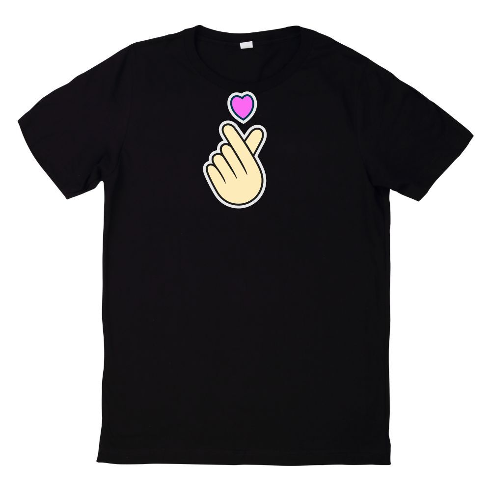 T-Shirt Koreanisches Fingerherz K Pop Herz HandzeichenWird in neuem Fenster oder Tab geöffnet