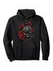 Skull And Red Rose Floral Hoodie