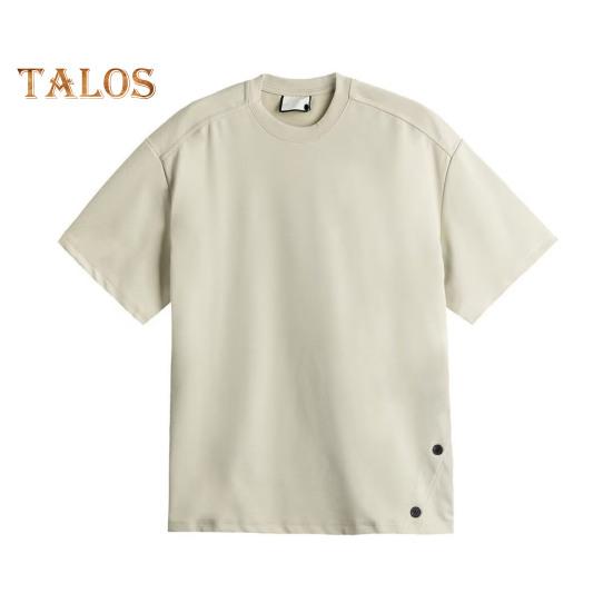 

Мужская футболка с круглым вырезом, коротким рукавом, повседневные топы с застегивающимся на пуговицы краем, мягкие легкие пуловеры, домашняя спортивная одежда для улицы M абрикосовый