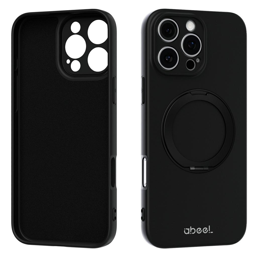 ABEEL For iPhone 16 Pro Magnetic Case Kickstand Skin Touch Liquid Silicone Phone Cover