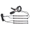 Interior Ambient Light Dynamic Decorative 4 RGB Lamp Strips Remote Control by Phone Bluetooth APP