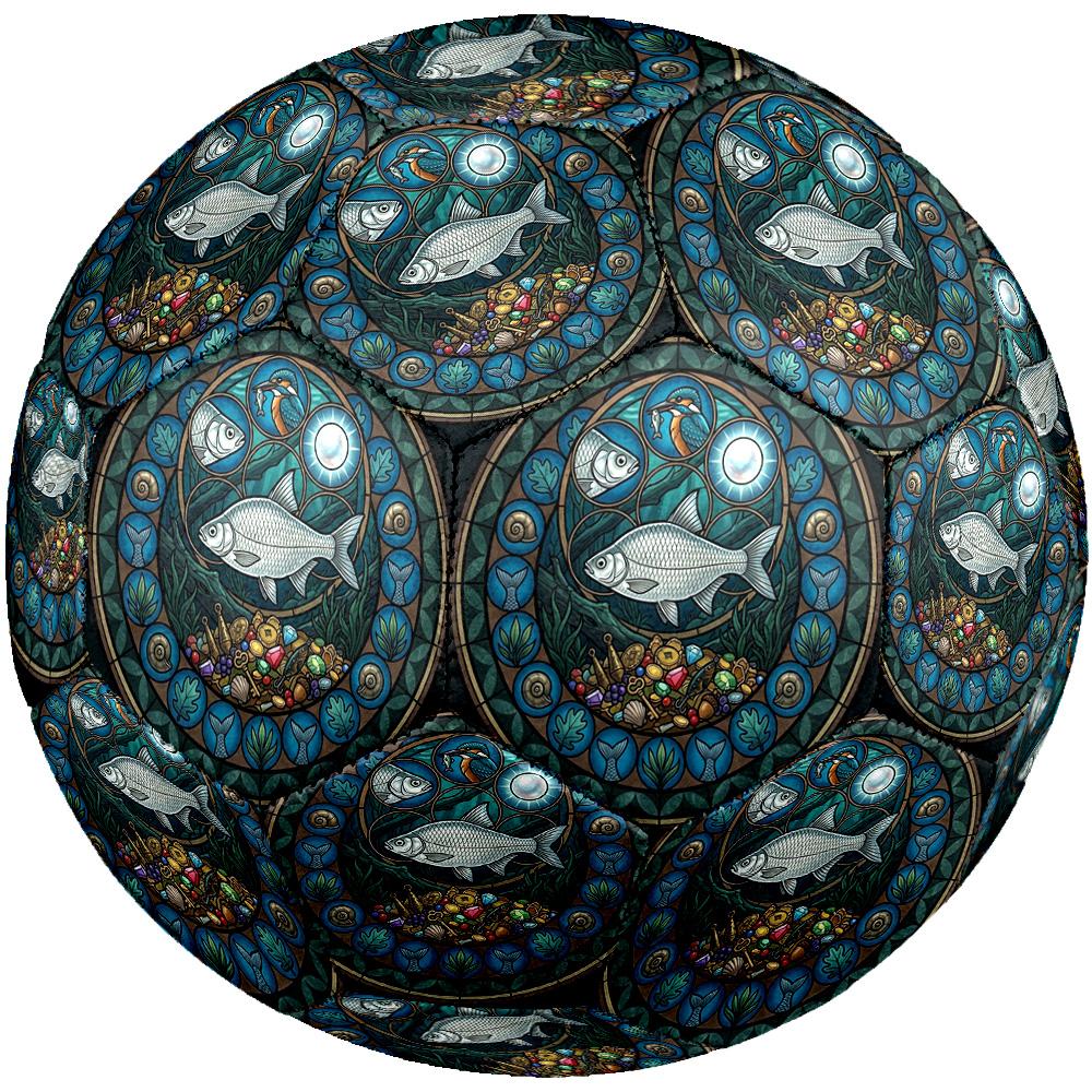 Underwater Treasures Life Round Football Size 5 Adult Ball Suitable for Training Matches and Outdoor Team.