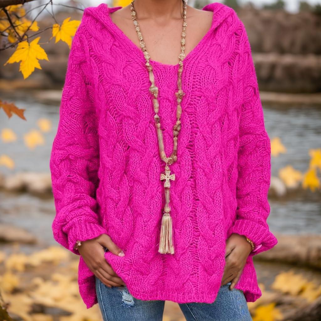 Women's Fashionable Long-sleeved Woven Floral Pullover Knitted Sweater Sweater Top