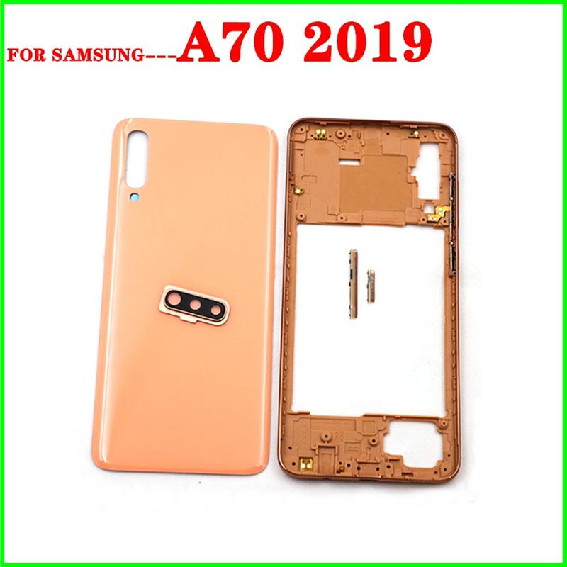 Rear Full Housing Frame For SAMSUNG Galaxy A70 2019 A705 Back Battery Cover Case Housing +Middle Frame Button Camera Lens