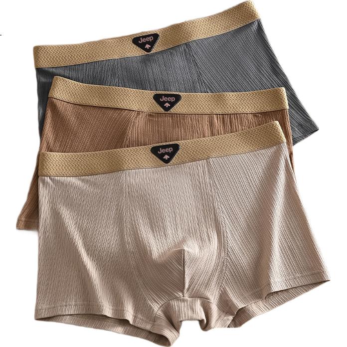 JEEP Men's Cotton Underwear [Christmas Gift] 10A Antibacterial + Anti-Mite Large Size Sweat-Absorbing Sports Shorts