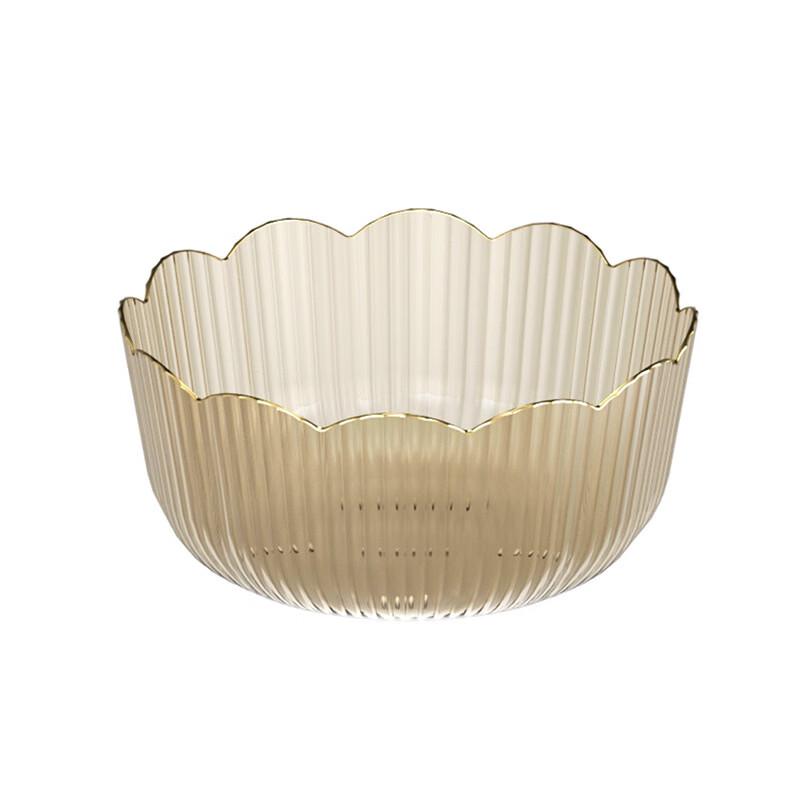 European Style Gold-Rim Plastic Serving Bowl