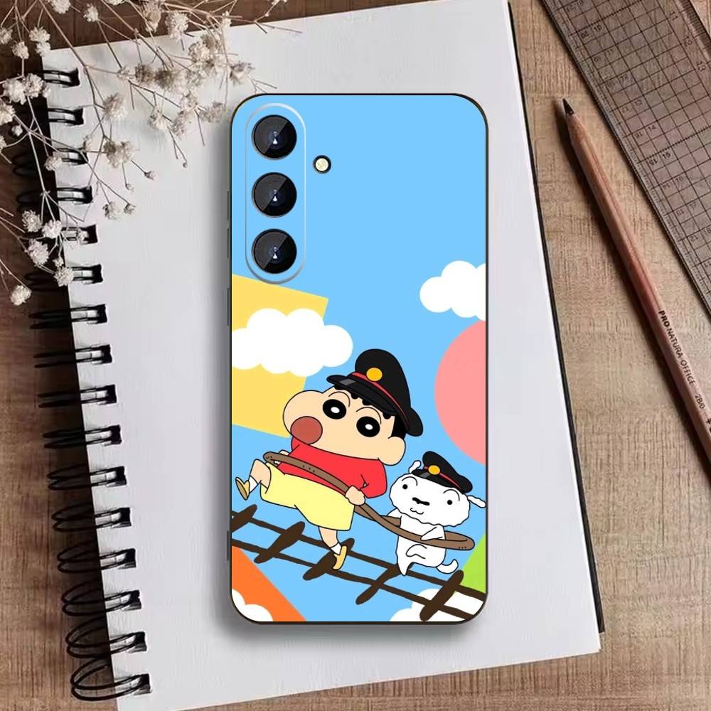 Cartoon N-Crayon Shin-chan Phone Case For Samsung Galaxy A73,A21s,A22,A31,A52,A53,A71,A41Soft Black Shell