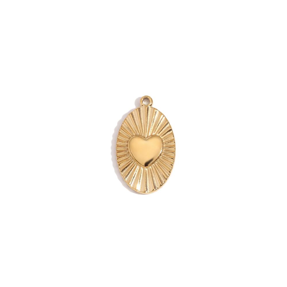 MamacitaSlay Popular biotree heart star moon portrait lucky Chinese "Fu" "Xi" 18K Gold Plated charm stainless steel jewerely