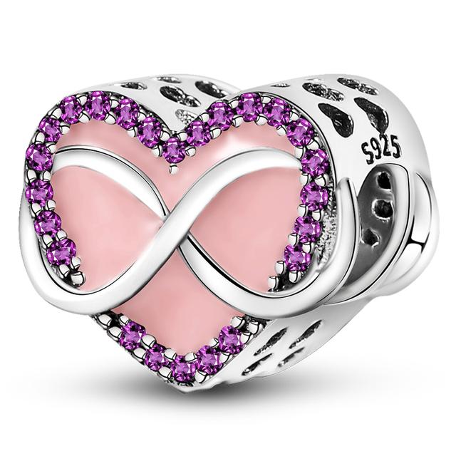 925 Silver Heart Silver Series Pendant Charm Beads Fit Original Bracelet Necklace For Women Diy Making Jewelry Gift