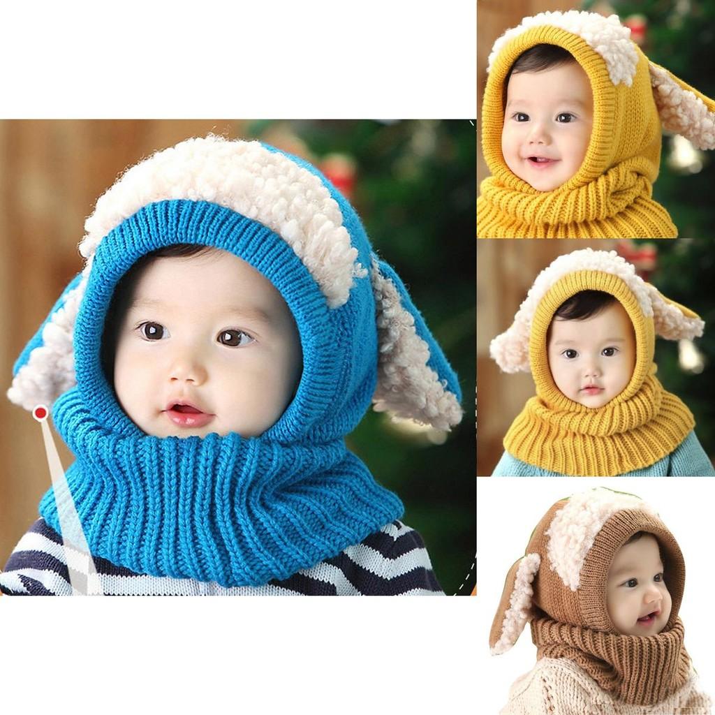 Kleinkind Strickmütze mit niedlichem Hundemuster für Kinder Winterwärme und Windschutz