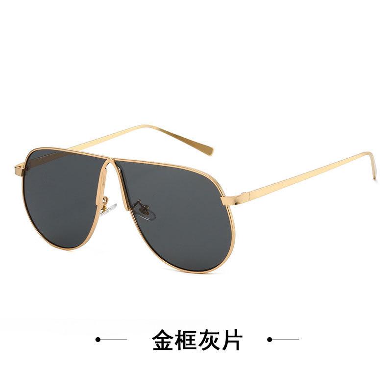 Metal Large Frame One-Piece Retro Toad Glasses Sunglasses Women S High-End Street Sunglasses