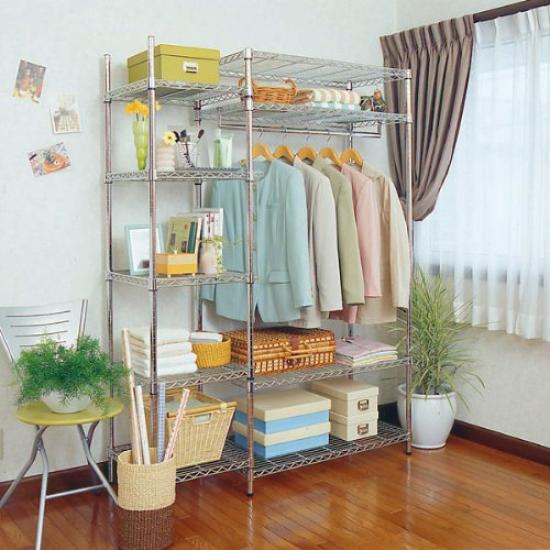 Iris Ohyama Metallregal-Serie, 25mm Stangendurchmesser, Metallregal-Kleiderstange, 91cm breit, MR-91H