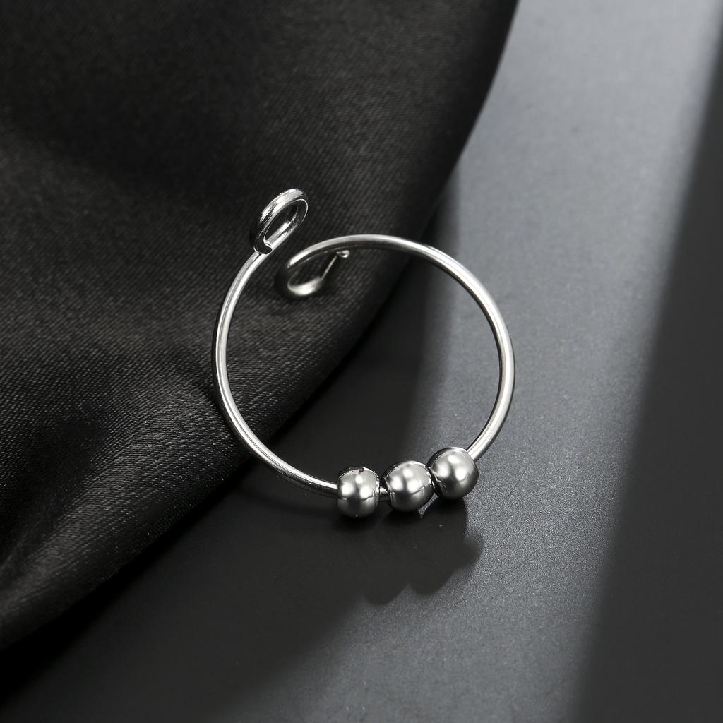 Edelstahl drehbare Perlen Angstringe Offen Stressabbau Fidget Ringe Für Frauen Männer Mode Schmuck Geburtstagsgeschenk