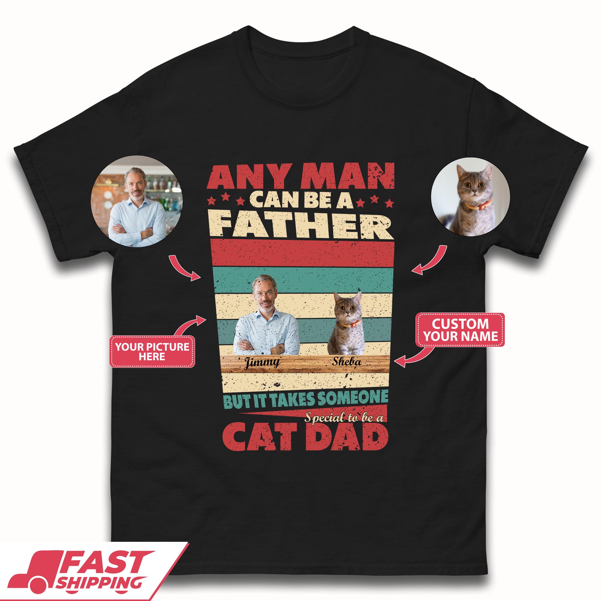 Personalised Special To Be A Cat Dad Mens T-Shirt Womens Tops Tees XL
