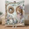1pc Girl Printing Lightweight Flannel Blanket, Comfortable and Warm Blanket, for Camping Sofa Bed and Couch Office, Gift