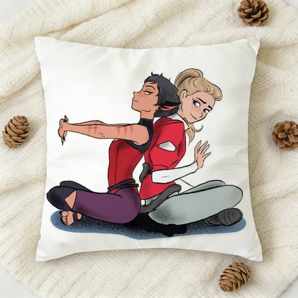 CCatradora Shera Vintage Anime Doublesided Printed Square Decorative Cushion Cover for Sofa Living Room Home Decor
