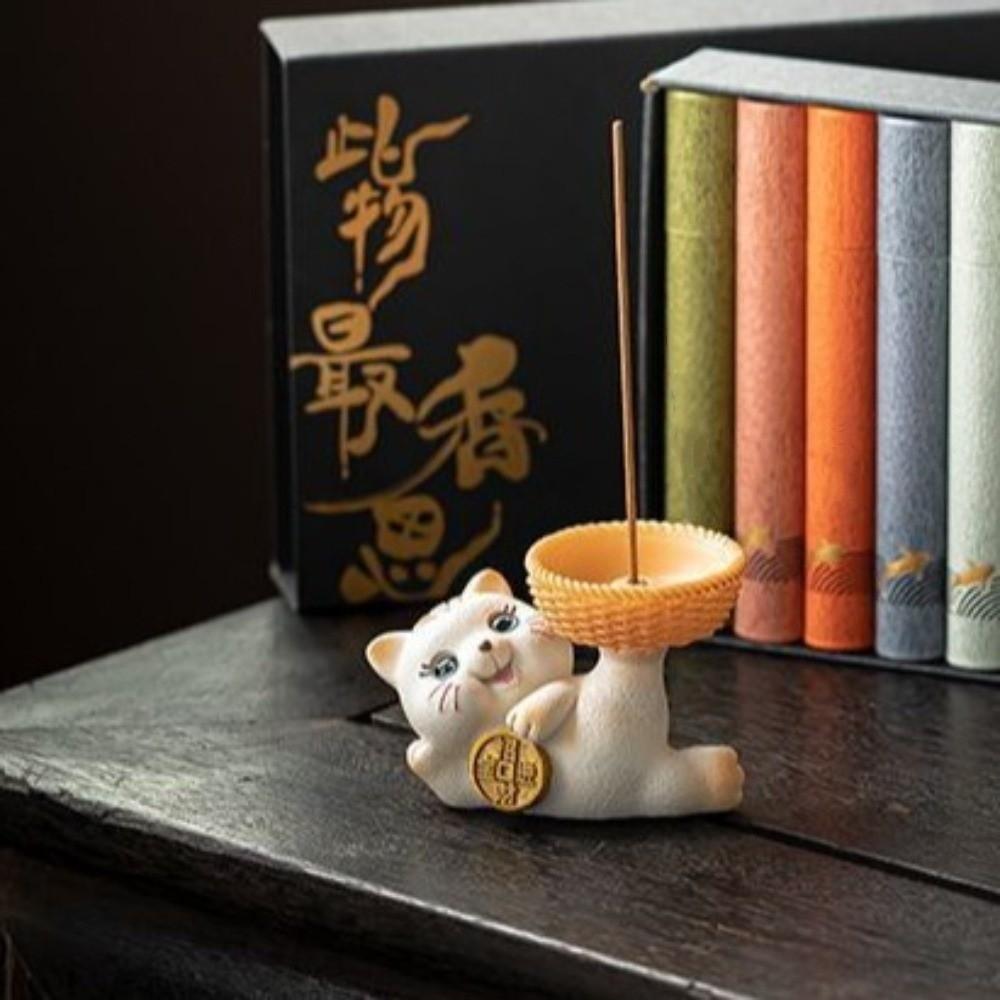 Cartoon Good Lucky Cat Lucky Cat Incense Burner Sleep Aid Incense Stick Burner Zen Space