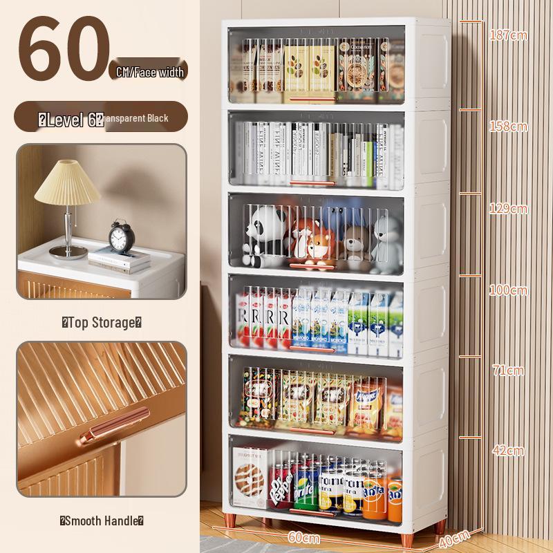 Light Luxury Multi-layer Transparent Storage Cabinet for Toys and Household Use