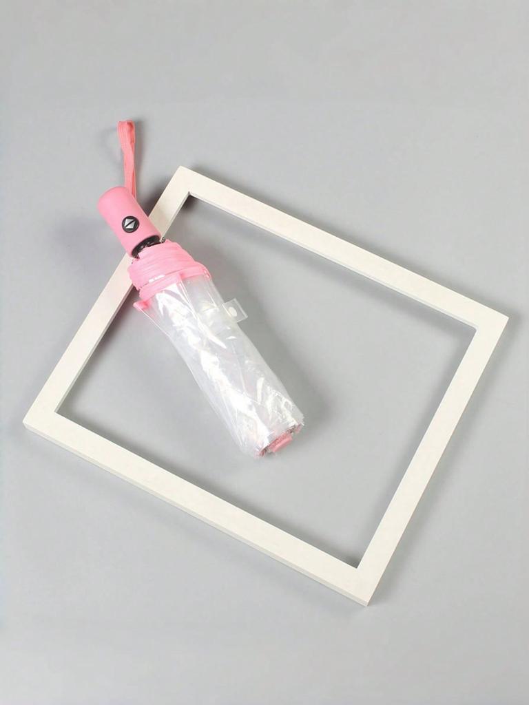 1PC Transparent Automatic Folding Umbrella | 8-rib Wind-Resistant Design | Essential for Commuters and Travelers