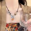 2025 New Antique Ceramic Beaded Necklace Women's New Chinese Retro Woven Neck Chain National Style Hanfu Collarbone Chain
