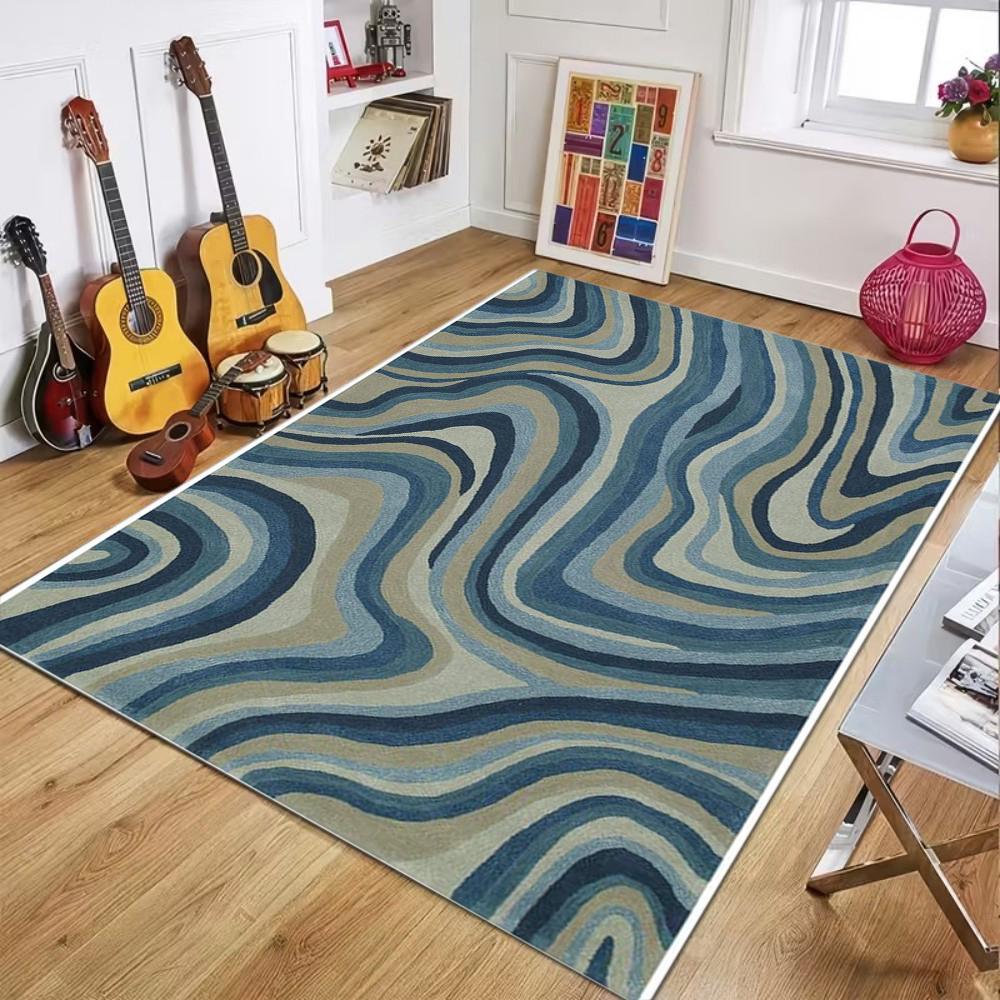 

Irregular Geometry Stripes Living Room Carpet Modern Nordic Style Home Decor Area Rug Soft Non-slip Floor Mat for Bedroom 40X60cm