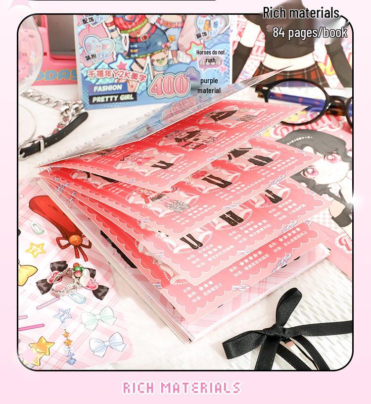 Y2K Retro Dreamcore Verkleidungs-Stickerbuch für Kinder: DIY-Mädchen-Verwandlung & Dekoration