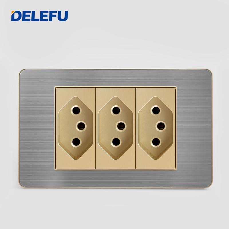 DELEFU Brazilian Model 118 Type 10A/20A Stainless Steel Gray Surface Gold-Plated USB Type-C Connector 20W Fast Durable PC