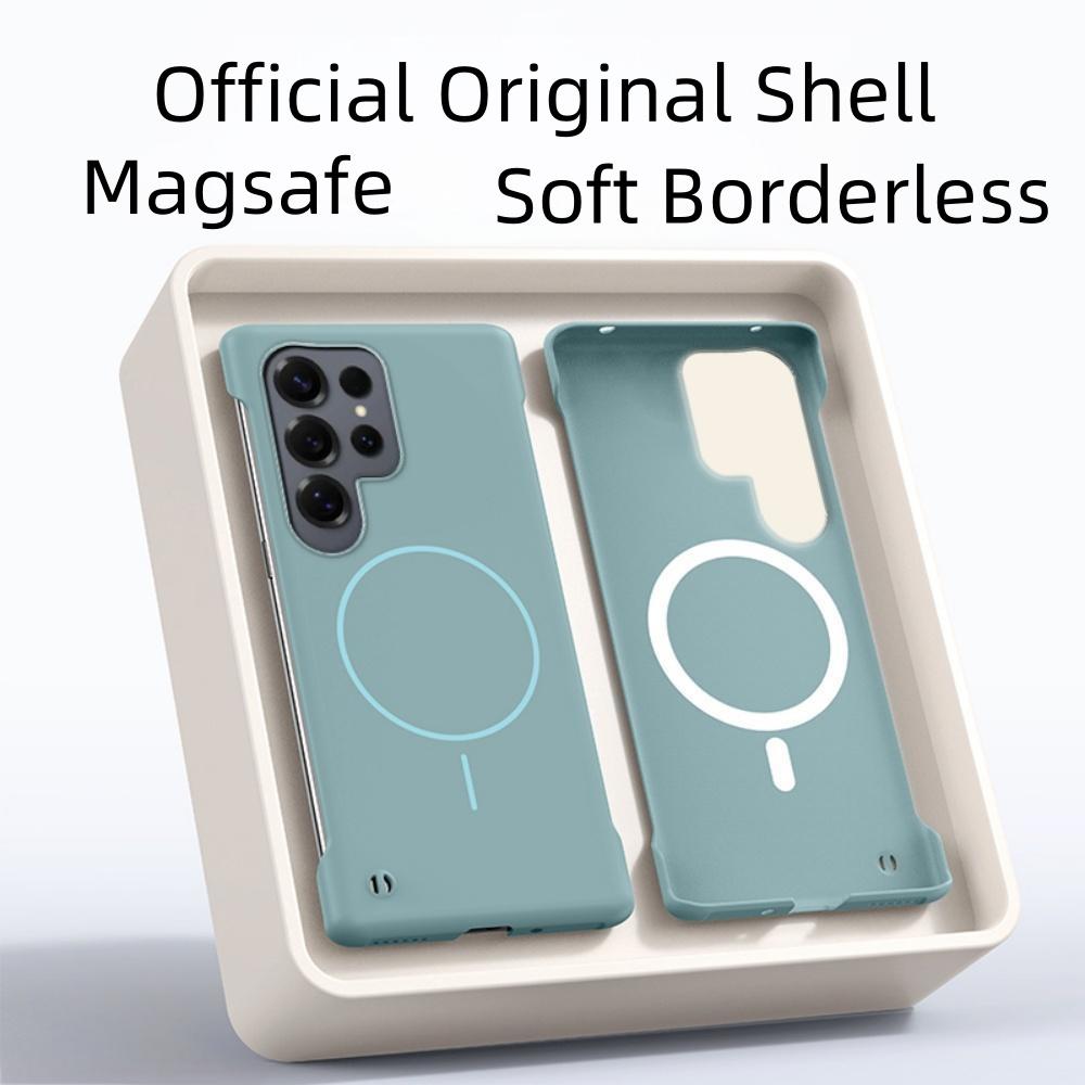 Slim Frameless Matte PC For Magsafe Case For Samsung S26 S25 Edge S24 FE S23 S22 Ultra Plus A56 16 Cooling Magnetic Charge Cover