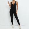 Peach Hip Yoga Jumpsuit: Quick-Dry, Wrinkle-Free, Butt Lift with Stylish Back Design