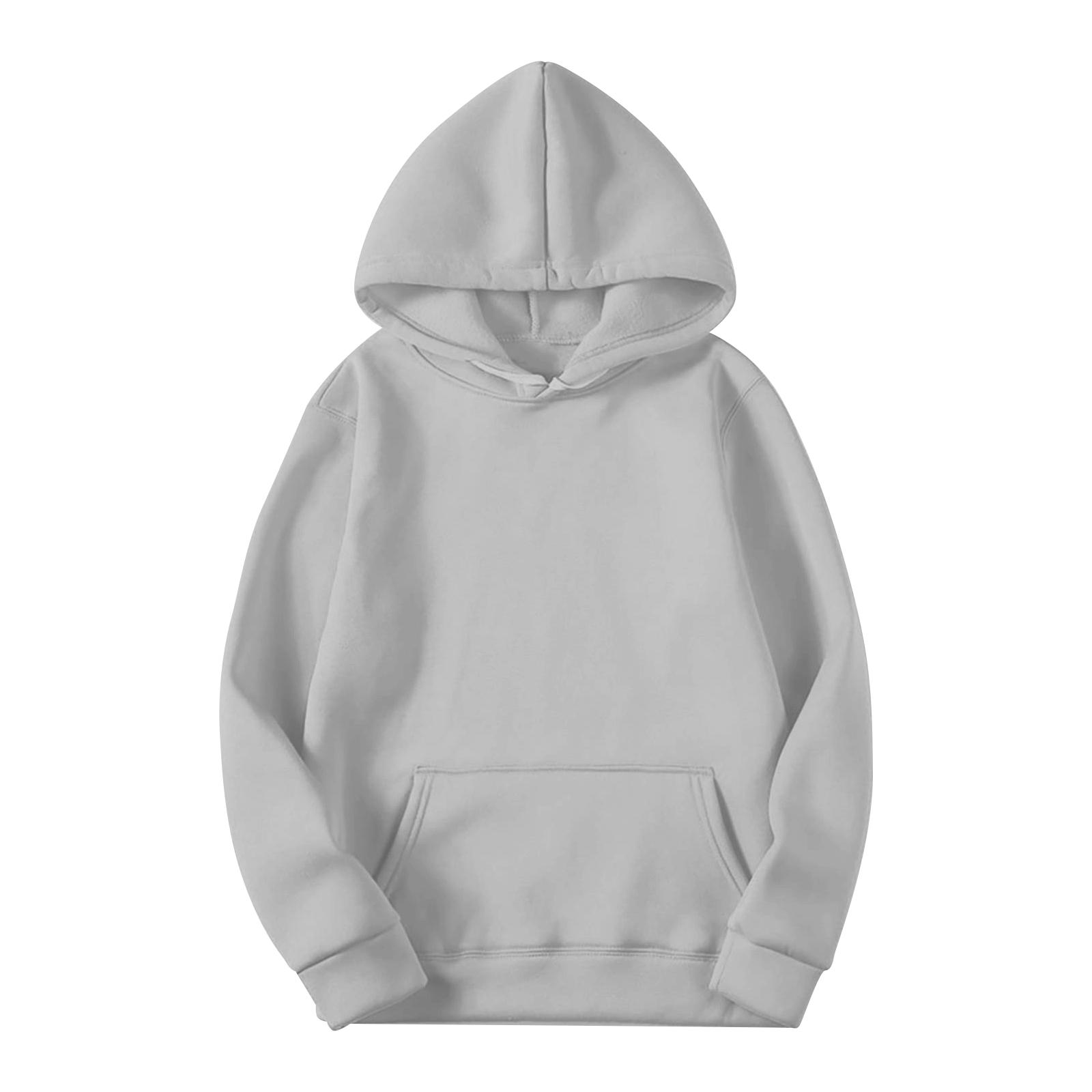 SuJu Heren Casual Los Sweatshirt Kleur Trekkoord Grote Zak Hoodie Sport Sweatshirt M lichtgrijze kleur