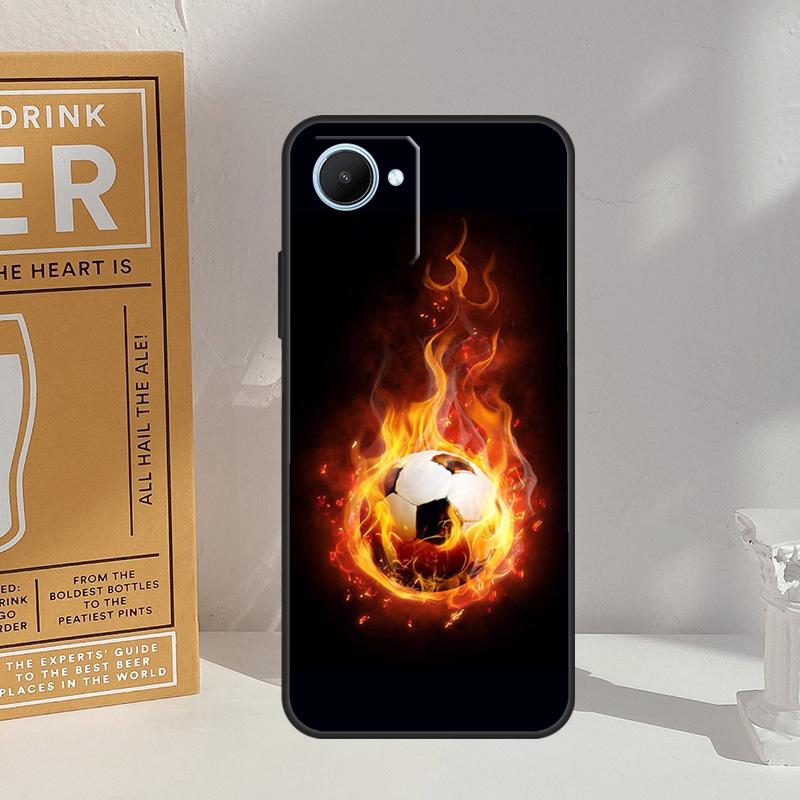 Fire Football Soccer Ball For Realme 14 11 10 12 13 Pro Plus GT 7 5 Pro GT 6 6T C67 C61 C53 C51 C21Y C25S C75 C55 Case