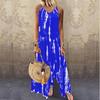 New Long Skirt Printed Slit Skirt Irregular Tie Dye Pocket Dress