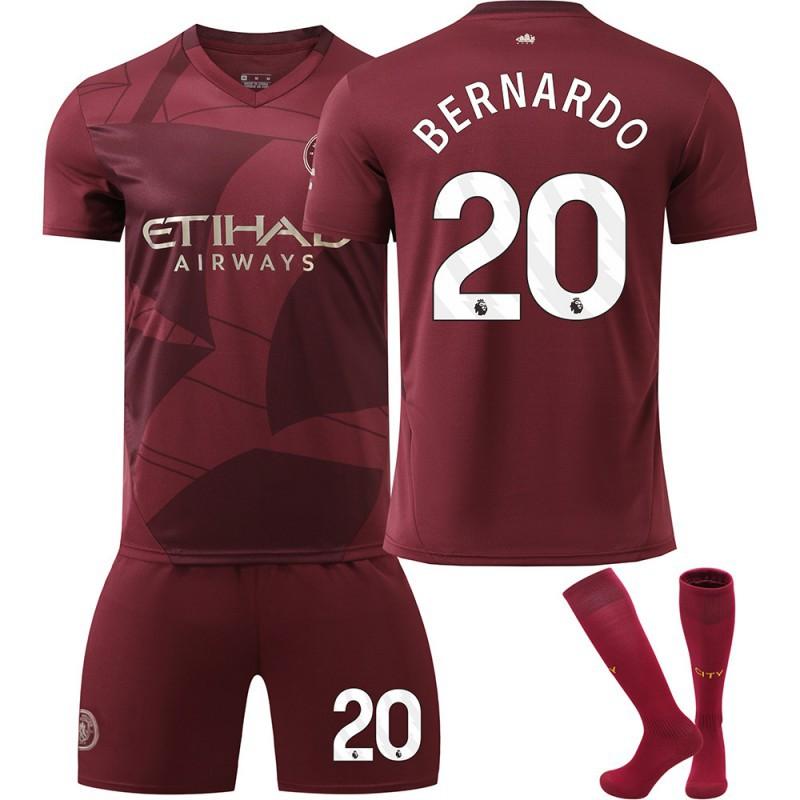 2425 Manchester City Jersey No. 9 Harland 17 De Braunet 10 Gralish Second Away Football Set